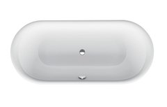 Ванна стальная Bette Lux Oval, 180 х 80 х 45 см, с шумоизоляцией, белая, для удлиненного слива-перелива, 3466-000