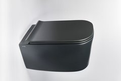 Подвесной унитаз Galassia Meg11Pro, безободковый, черный матовый, 5486NEMT