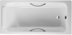 Чугунная ванна Jacob Delafon Parallel, 150 x 70 см, ножки и слив-перелив в подарок, цвет белый, с отверстиями для ручек, E2949-00
