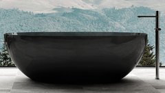 Ванна прозрачная Abber Kristall 165 x 78 см отдельностоящая, черный, AT9701Onyx