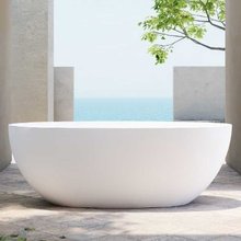 Ванна из искусственного камня Abber Stein AS9620-1.6, 165 x 78 см отдельностоящая, белый матовый