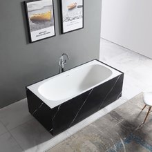 Ванна Abber Blitz из искусственного камня 180 х 85 см, черная, AS9501WL