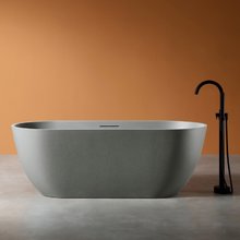 Ванна из искусственного камня Abber Frankfurt 170 х 75 см, светло - серая матовая, AM9941MLG