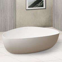 Ванна Abber Stein из искусственного камня 180 х 130 см, белая матовая, AS9608