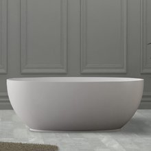 Ванна Abber Stein из искусственного камня 130 х 68 см, белая матовая, AS9641-1.3