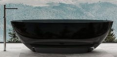 Ванна прозрачная Abber Kristall 180 x 85 см отдельностоящая, черный, AT9702Onyx