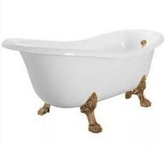 Ванна из литьевого мрамора Migliore Bella 26916, 170 х 80 см, фурнитура бронза