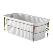 Ванна Migliore Olivia 24378 Console 174 х 80 х 66 см, из литьевого мрамора, фурнитура бронза, панель белая глянцевая