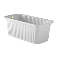 Ванна Migliore Olivia 24360 Panello, 174 х 80 х 66 см, из литьевого мрамора, фурнитура золото, панель белая глянцевая