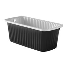 Ванна Migliore Olivia 25341 Panello, 174 х 80 х 66 см, из литьевого мрамора, фурнитура хром, панель черная глянцевая