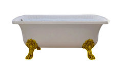 Ванна из литьевого мрамора Migliore OLIVIA 24633 на лапах Migliore, фурнитура золото, 174 х 80 х 66 см