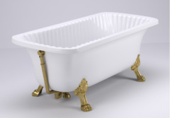Ванна из литьевого мрамора Migliore Olivia 26924 на лапах "LEON" Standart, фурнитура золото