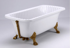 Ванна из литьевого мрамора Migliore Olivia 26922 на лапах "LEON" Standart, фурнитура бронза