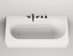 Ванна Salini Fabia 170 х 75 х 60 см, из искусственного камня S-Sense, белый глянцевый, 102611G