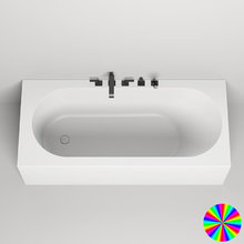 Ванна Salini Fabia 180 х 80 см, из искусственного камня S-Sense, белый матовый, покраска по RAL полностью, 102612MRF