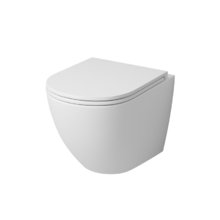 Подвесной унитаз Grossman, крышка тонкая микролифт, безободковый, белый матовый, GR-4455MS