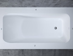 Ванна Salini Orlanda Vasta Kit 190 x 100 х 60 см, из искусственного камня S-Stone, белый матовый, 102124M