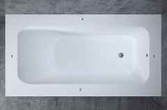 Ванна Salini Orlanda Plus 190 x 100 см, из искусственного камня S-Stone, белый матовый, с возможностью подрезки бортов, 102024M