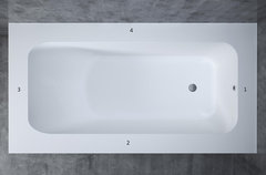 Ванна Salini Orlanda Vasta 190 x 100 х 61 см, из искусственного камня S-Sense, белый матовый, 102014M