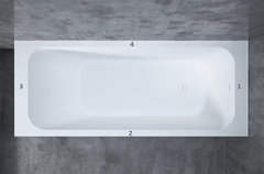 Ванна Salini Orlanda Kit 160 х 70 х 60 см, из искусственного камня S-Stone, белый матовый, 102125M