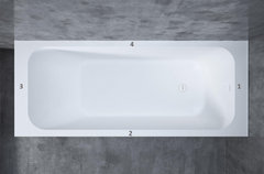 Ванна Salini Orlanda Kit 160 х 70 х 60 см, из искусственного камня S-Sense, белый глянцевый, 102115G