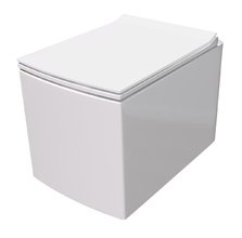 Подвесной безободковый унитаз Grossman, крышка тонкая микролифт, белый, GR-4460S