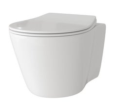 Подвесной безободковый унитаз Grossman, крышка тонкая микролифт, белый, GR-4459S