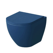 Подвесной унитаз Grossman, безободковый, крышка микролифт, синий матовый, GR-4455BLMS