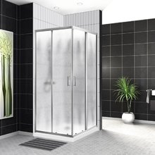 Душевой уголок BelBagno 100 х 100 х 195 см, профиль хром, стекло шиншилла, UNO-195-A-2-100-CH-CR