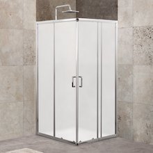 Душевой уголок BelBagno Unique 75-90 x 75-90 см, дверь раздвижная, стекло матовое, хром, UNIQUE-A-2-75/90-M-Cr