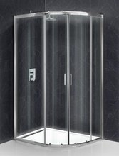 Душевой уголок BelBagno Uno-195, UNO-195-RH-2-120/80-C-Cr, 120 х 80 х 195 см, профиль хром, стекло прозрачное