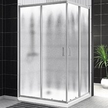 Душевой уголок BelBagno Uno-195, 120 х 90 см, стекло шиншилла, профиль хром, UNO-195-AH-2-120/90-CH-CR