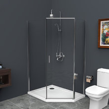Душевой уголок BelBagno UNO-195, 100 х 80 х 195 см, стекло прозрачное, профиль хром, UNO-195-PH-1-100/80-C-Cr