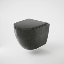 Подвесной унитаз Grossman безободковый, крышка микролифт, тонкая, черный глянец с текстурой кожи крокодила, GR-4455BBLS