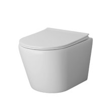 Подвесной унитаз Grossman Fly, безободковый, крышка тонкая микролифт, белый матовый, GR-4478MS