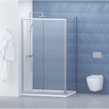 Душевой уголок BelBagno Due, 120 х 80 см, прямоугольный, стекло прозрачное, профиль хром, DUE-AH-1-120/80-C-CR