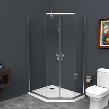 Душевой уголок BelBagno UNO-195, 120 х 90 х 195 см, стекло прозрачное, профиль хром, UNO-195-PH-2-120/90-C-Cr
