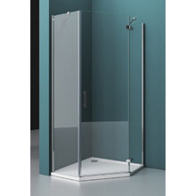 Душевой уголок BelBagno Kraft, 90 х 90 х 195 см, стекло прозрачное, профиль хром, левый, KRAFT-P-1-90-C-Cr-L