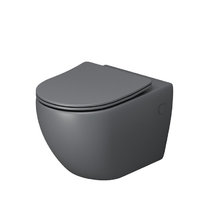 Унитаз подвесной Grossman, безободковый, крышка тонкая микролифт, серый матовый, GR-4411GMS