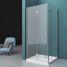 Душевой уголок BelBagno Albano, 90 х 90 х 195 см, стекло прозрачное, профиль хром, ALBANO-AS-1-90-C-Cr