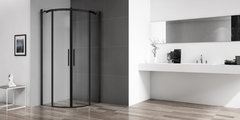 Душевой уголок BelBagno Acqua R-2-90-C-NERO, 90 х 90 х 195 см, профиль черный матовый, стекло прозрачное