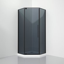 Душевой уголок Black&White Stellar Wind S815 BG, 100 x 100 см, стекла серые, профиль черный матовый, 8151000G