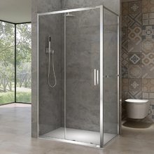 Душевой уголок Black&White Stellar Wind, SX715 1500 х 900 Chrome, 150 х 90 см, стекло прозрачное, профиль хром