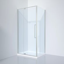 Душевой уголок Black&White Stellar Wind S818 CC, 100 x 80 см, стекла прозрачные, профиль хром, 8181000CC