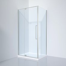 Душевой уголок Black&White Stellar Wind S812 CC, 100 x 100 см, стекла прозрачные, профиль хром, 8121000C