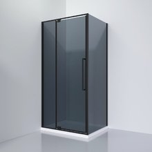 Душевой уголок Black&White Stellar Wind S812 BG, 90 x 90 см, стекла серые, профиль черный матовый, 812900G