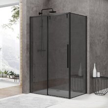 Душевой уголок Black&White Stellar Wind S898 Black-Grey, 120 x 90 см, тонированное стекло, профиль черный матовый, 8989012