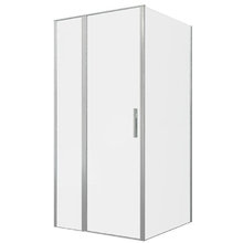 Душевой уголок Allen Brau Priority, 3.31026.BA + 3.31041.BA, 90 х 80 см, стекло прозрачное, профиль серебро брашированное