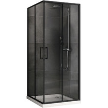 Душевой уголок Abber Schwarzer Diamant, 80 х 80 см, стекло прозрачное, профиль черный, AG02080B5