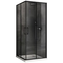 Душевой уголок Abber Schwarzer Diamant, 90 х 90 см, стекло прозрачное, профиль черный, AG02090B5